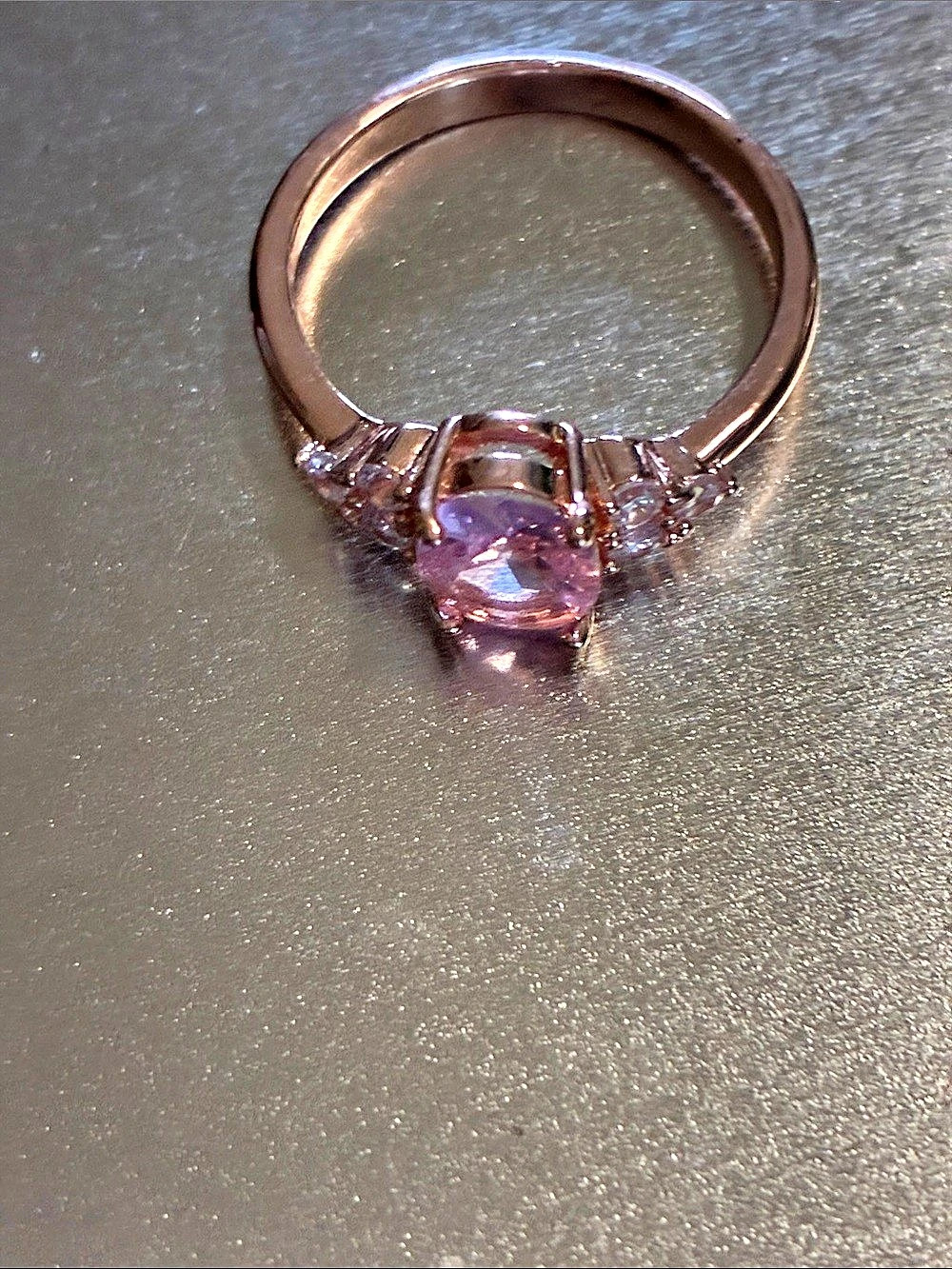 Pink Stone Ring Like New